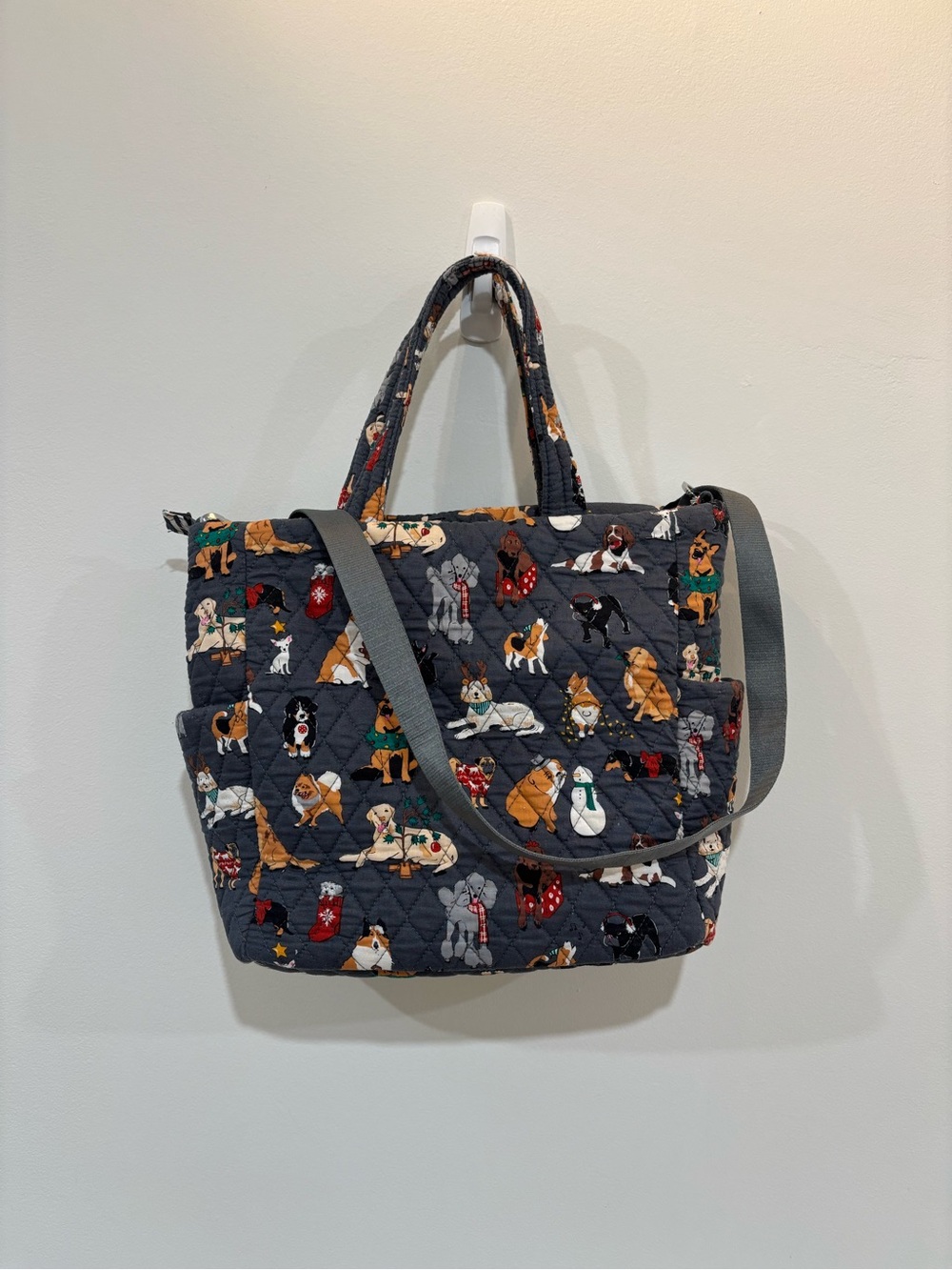Vera Bradley Holiday Dogs Quilted Tote Bag